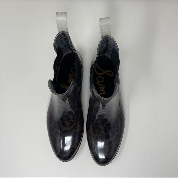 Sam Edelman Tinsley Rain Boots Dark Leopard Women's Size 9M Chelsea Round Toe - Picture 3 of 12